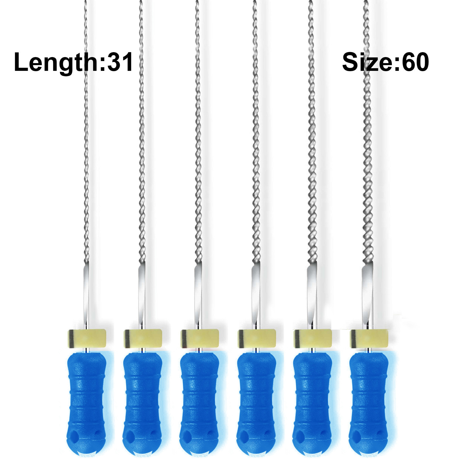 Sky Choice K-Files – 31 mm Length, Size 60 Blue with Rubber Stopper 6/Pkg