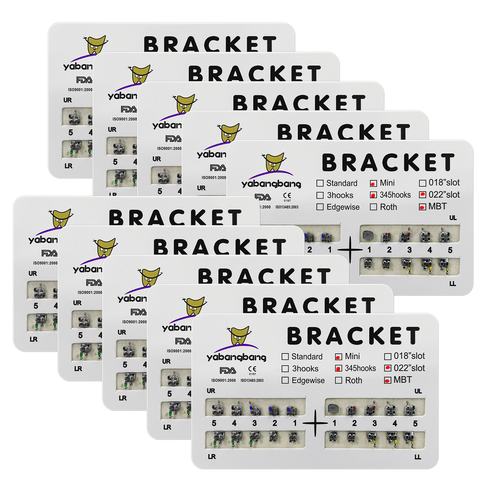 10*Dental Metal Orthodontic Brackets Braces Mini Roth/MBT Slot.022 USA 2-5 Days