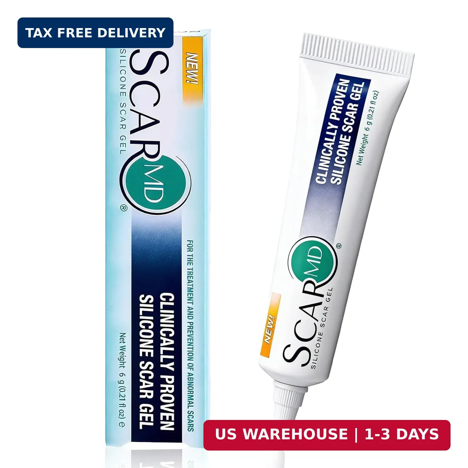 ScarMD Silicone Scar Gel, 100% Pure Scar Cream, Advanced Scar Cream for Surgical