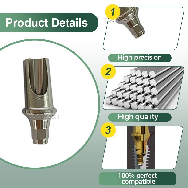 10pcs 15 25 degree Angled cemented abutment Angular Abutment fits to ICX D5.0mm