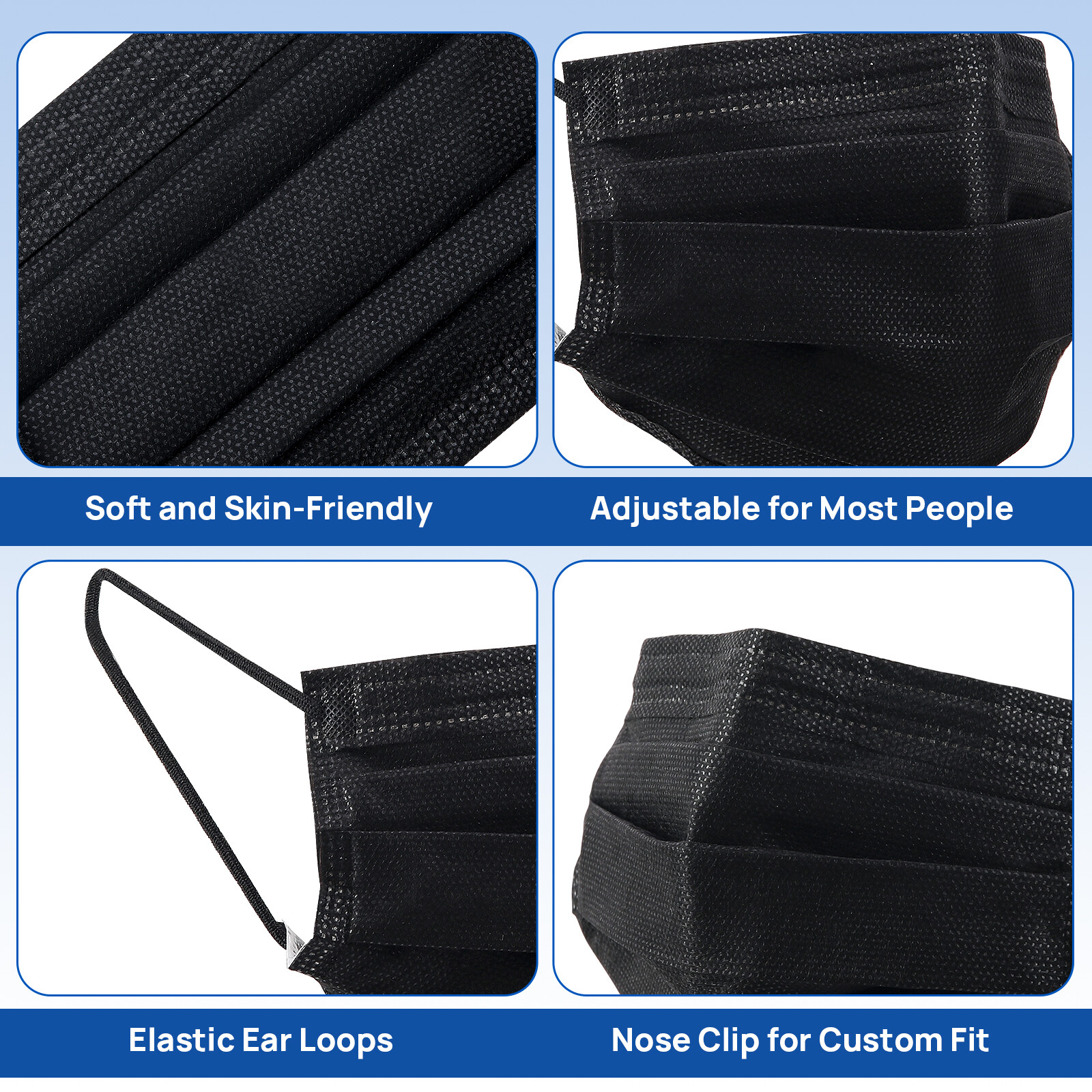 50pcs/box ASTM Medical Masks Adult Size Level 3 Four-Layer 17.5*9.5cm Assorted