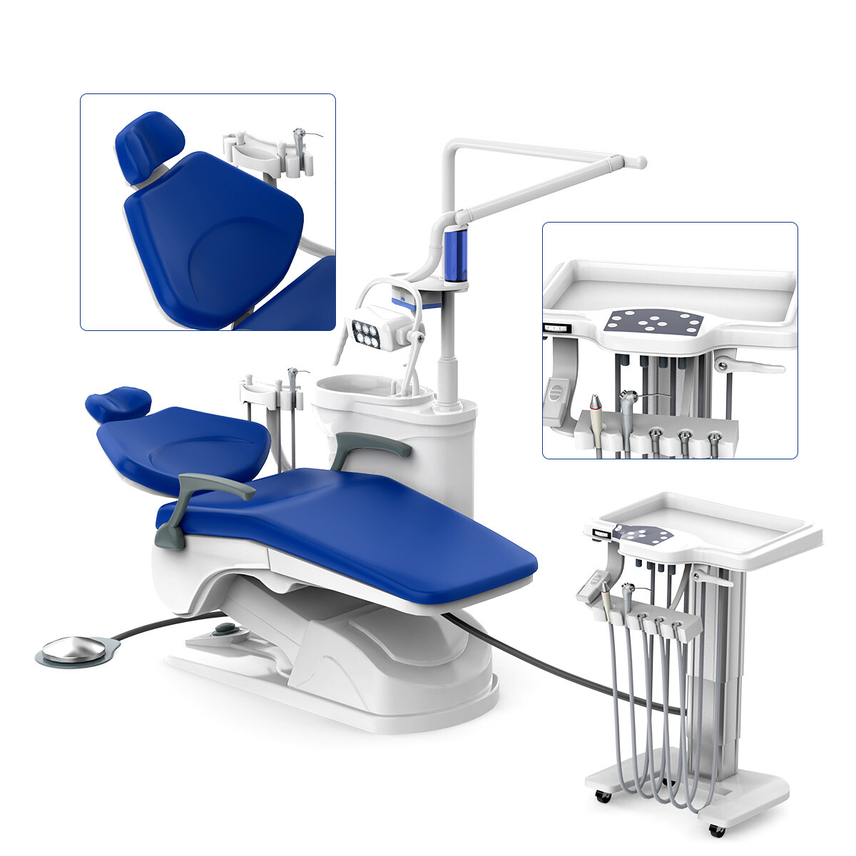 FDA Dental Unit Chair DC Motor Controlled/ Protable Delivery Unit 4H Compressor