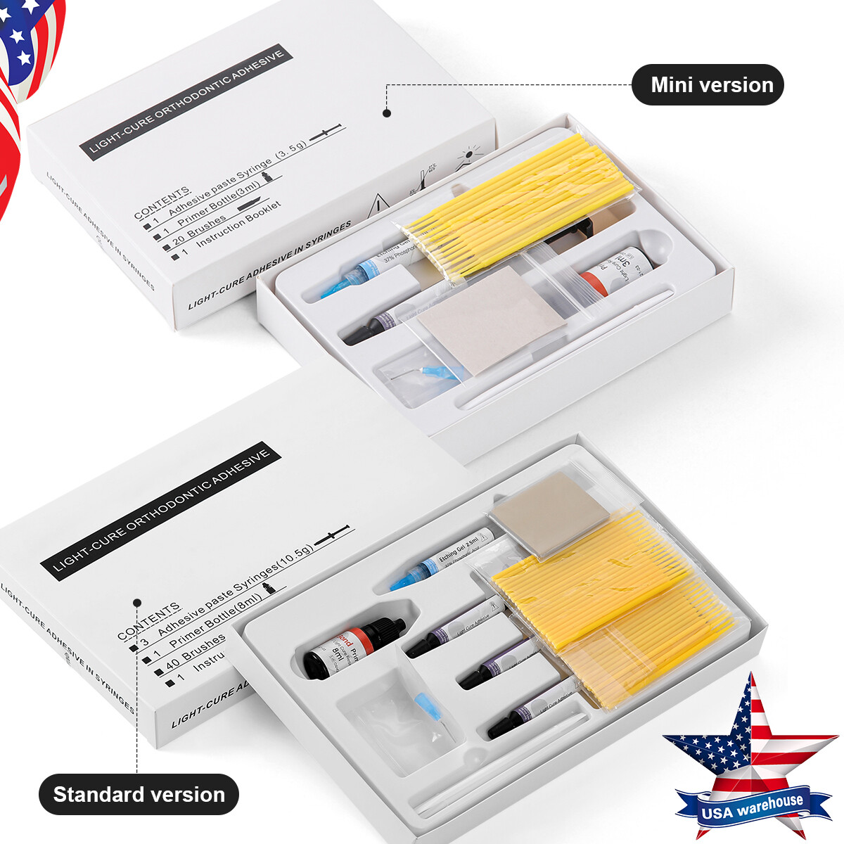 Dental Bracket Bonding Light Cure Adhesive Resin Composite Kit Standard /Mini