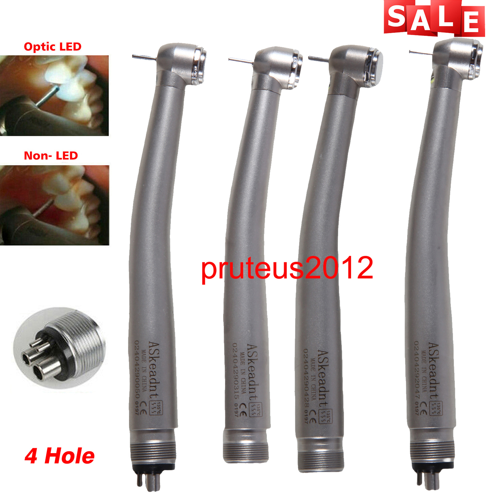 NSK Style Dental Fiber Optic LED E-generator/ High Speed Handpiece 4 Hole/2 Hole