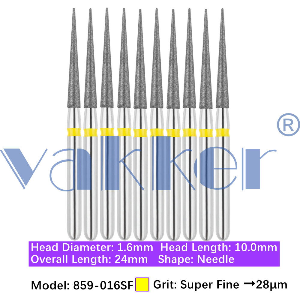 10pc Diamond Bur Shape Needle Diamond Burs for Handpiece Fine Medium Coarse