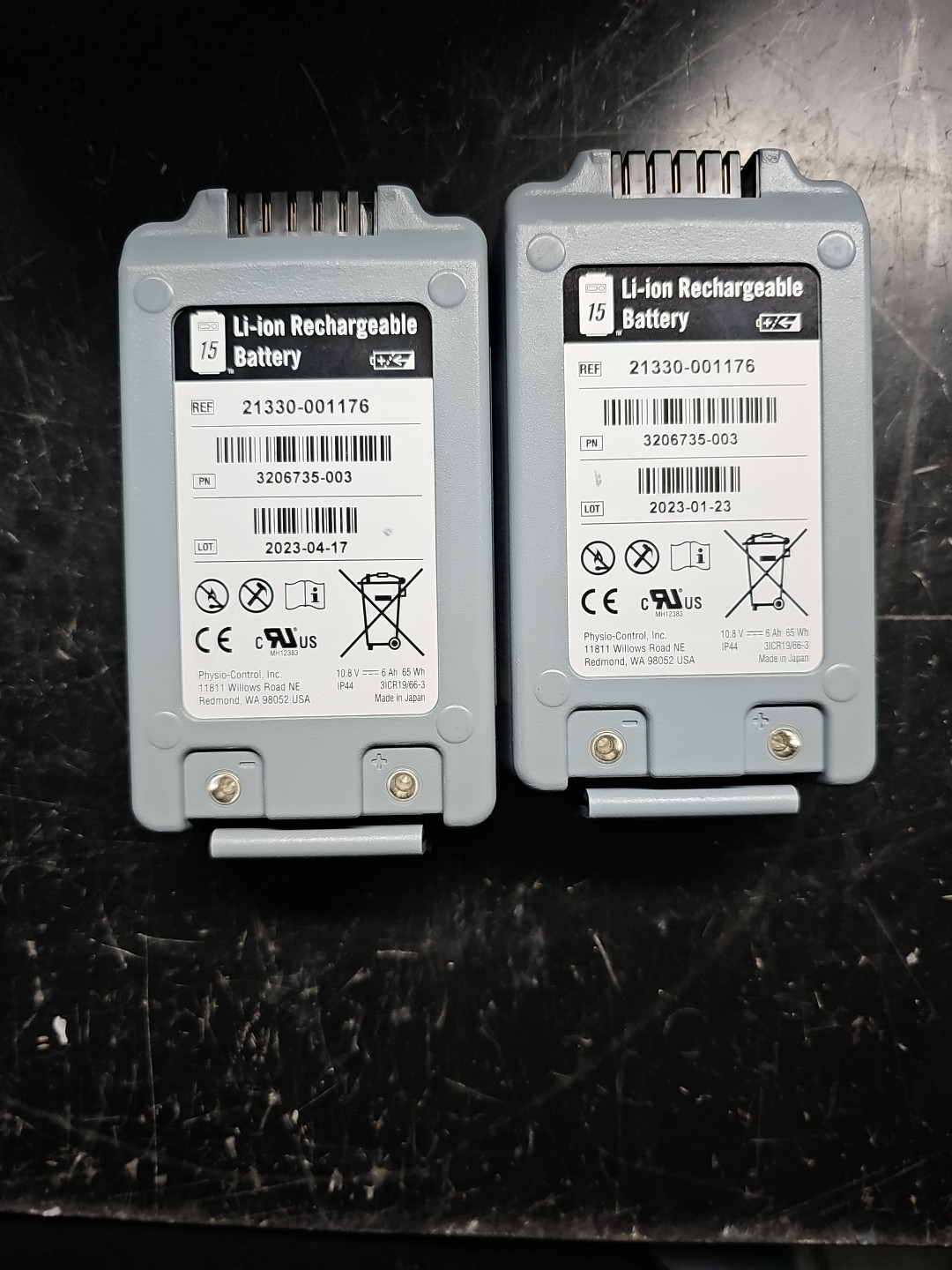 2023 (PAIR) PHYSIO CONTROL LIFEPAK 15 LI-ION BATTERY 21330-001176 FAST FREE SHIP