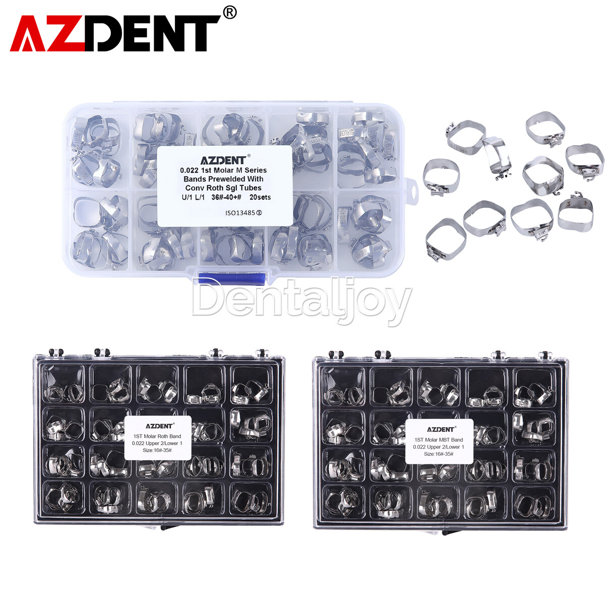 Dental Orthodontic Bands with Buccal Tube 1st Molar Roth/MBT .022 16#-35 #