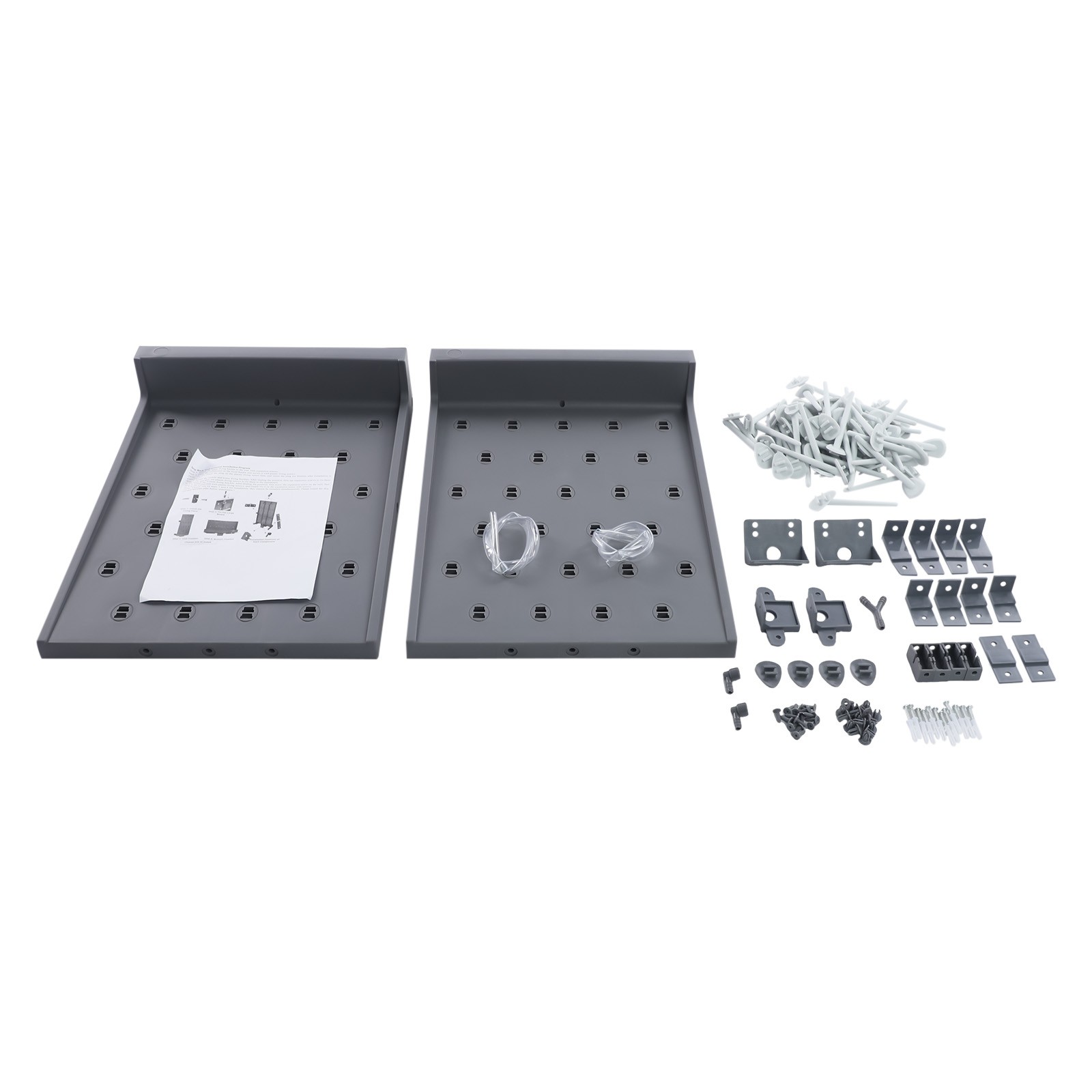 2PCs Lab Supply Wall Desk Drying Rack 52 pegs/27 Pegs Cleaning Equipment Grey PP
