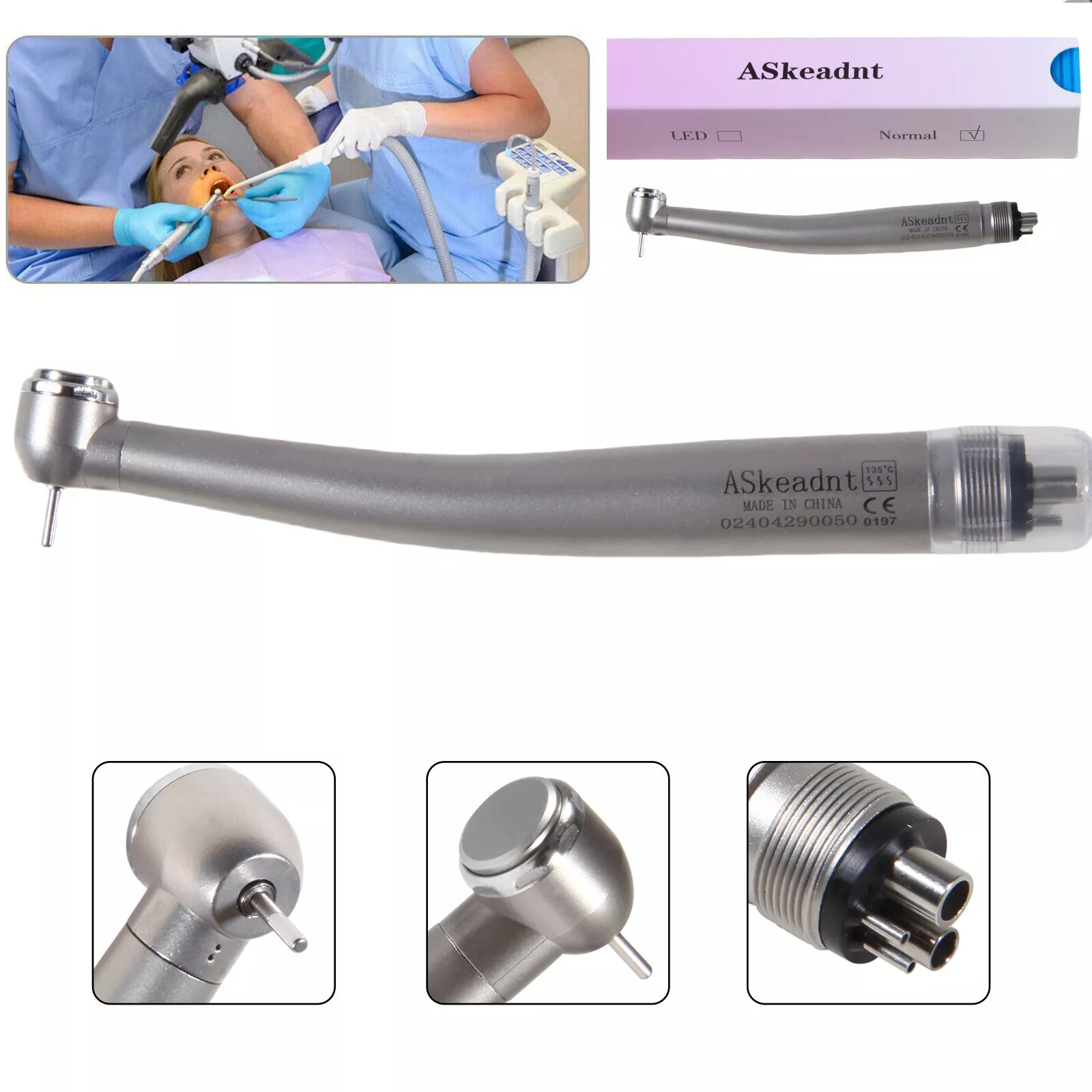 10PCS SEASKY NSK Style Dental High Speed Handpiece Push Button Type 4Hole Spray