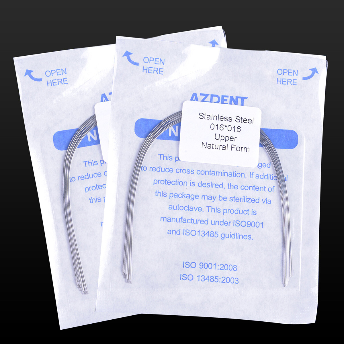 Dental Orthodontic Rectangular Arch Wires Natural Form Stainless Steel 10Pcs