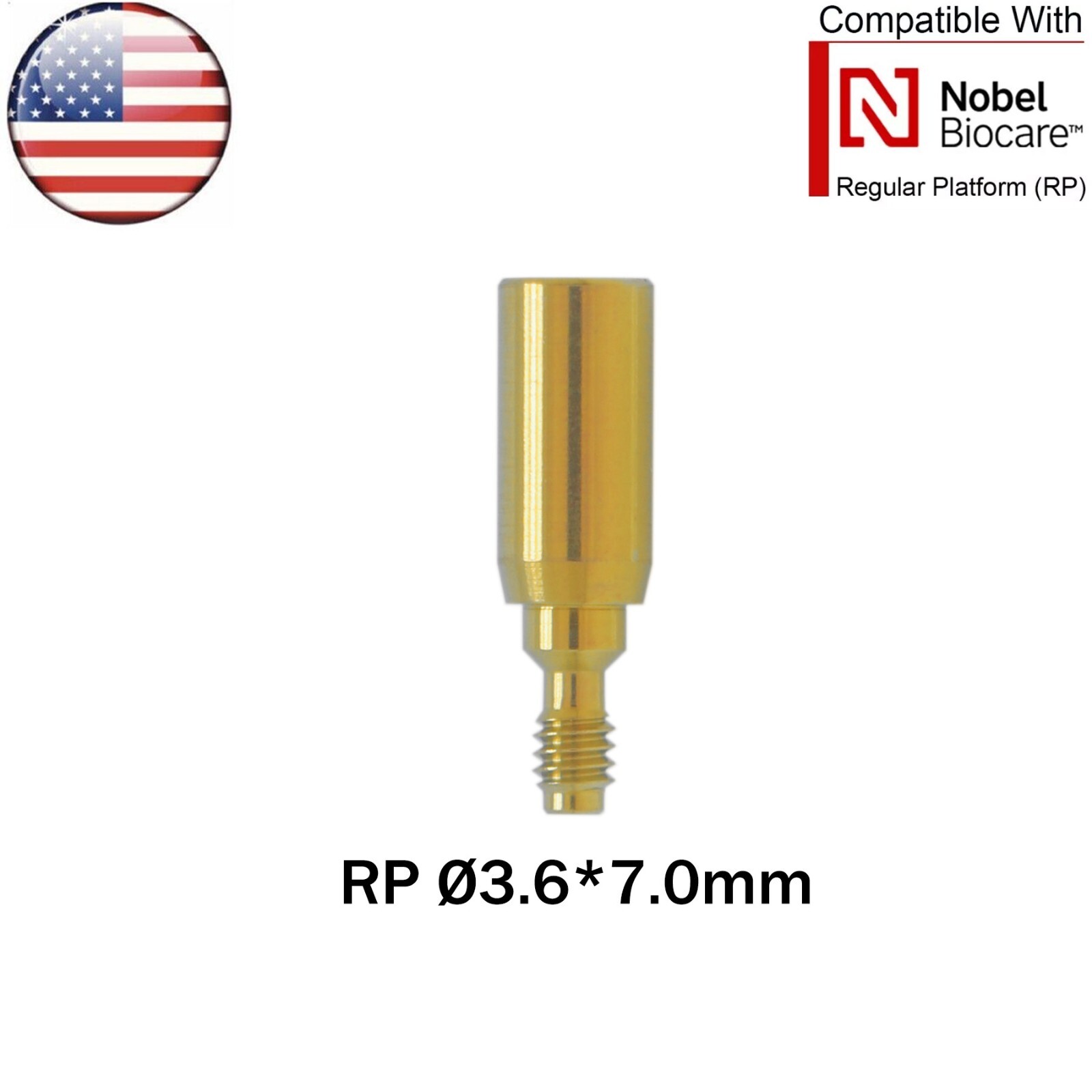 US Dental Healing Cap Abutment NP/RP Compatible with Nobel Active ∅3.6 ∅5.0 ∅6.0