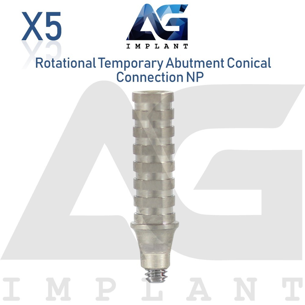 5 Dental Rotational Titanium Temporary Prosthetic (NP) Conical Hex 2.25mm