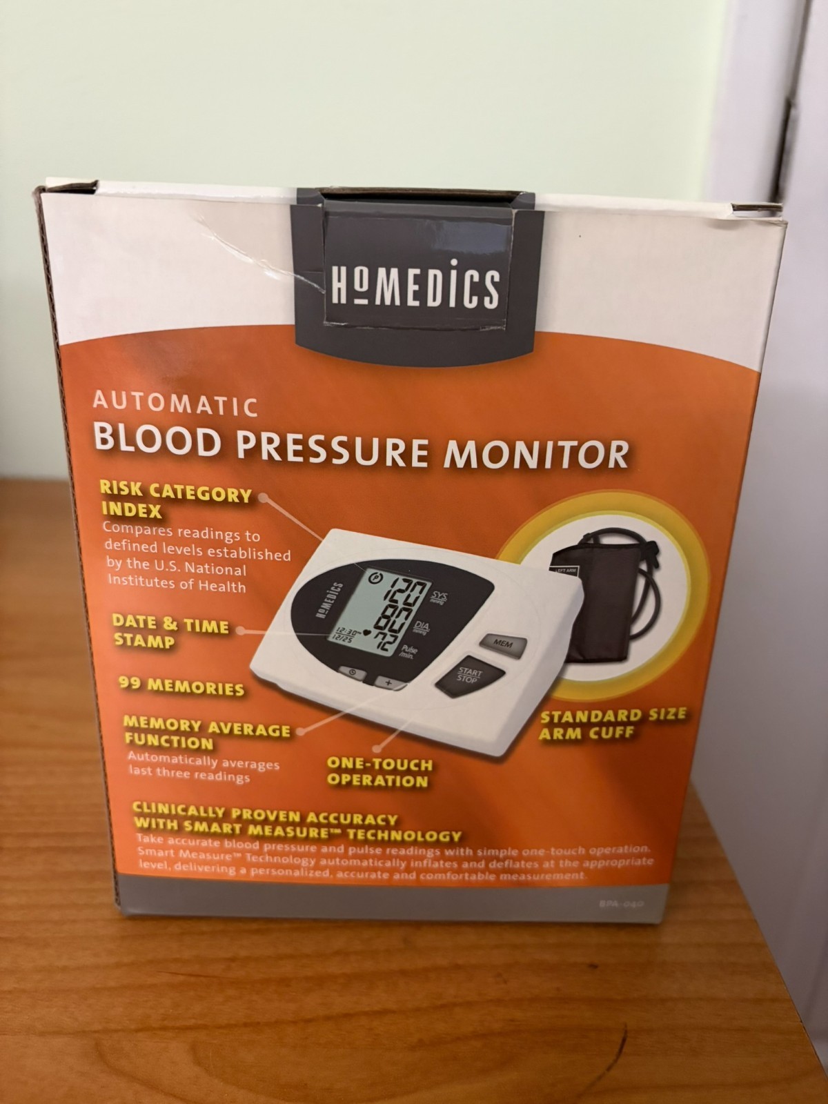 HoMedics BPA-040 Automatic Blood Pressure Monitor. Brand-New.
