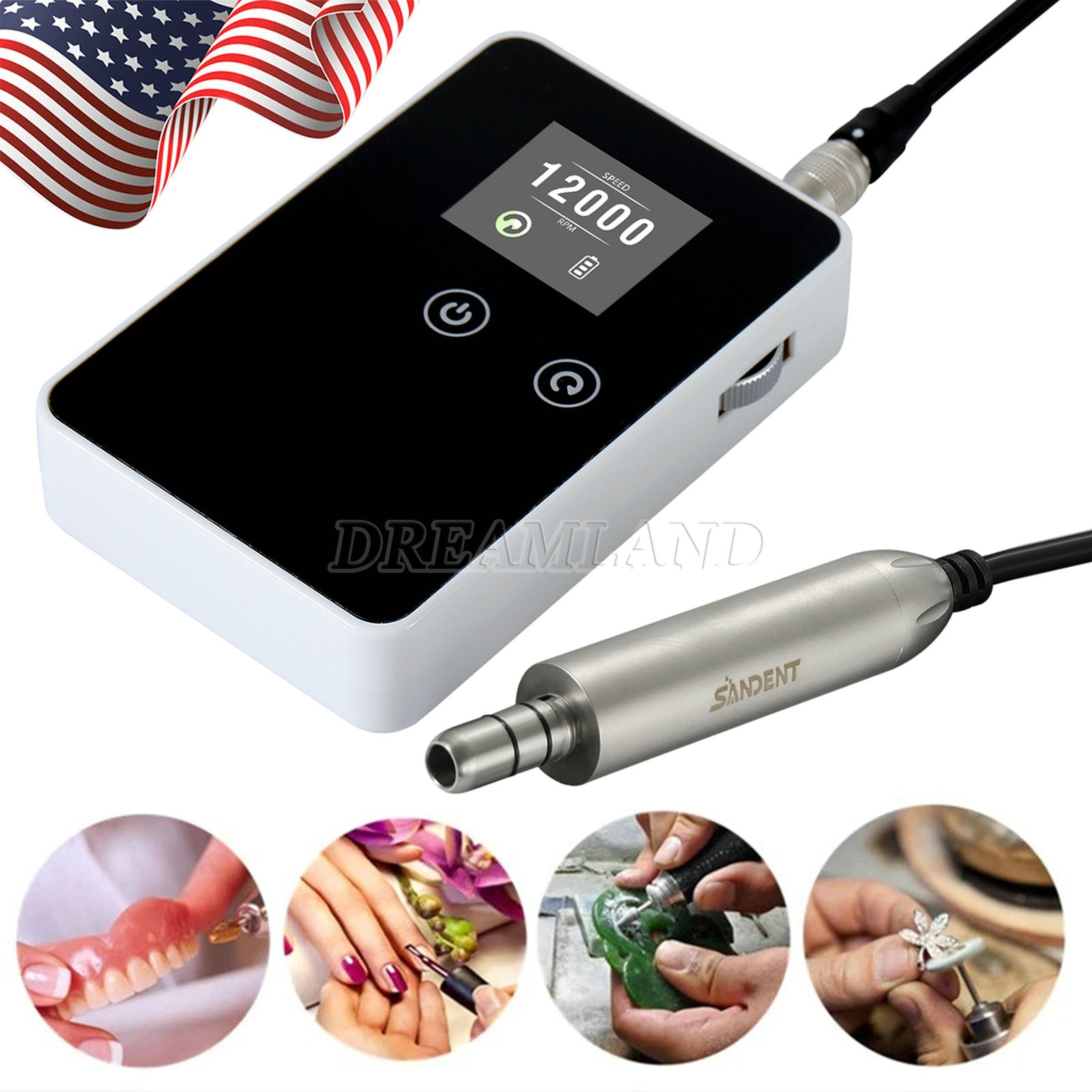 Dental Brushless Electric Polisher Micro Motor / Straight Handpiece Contra Angle