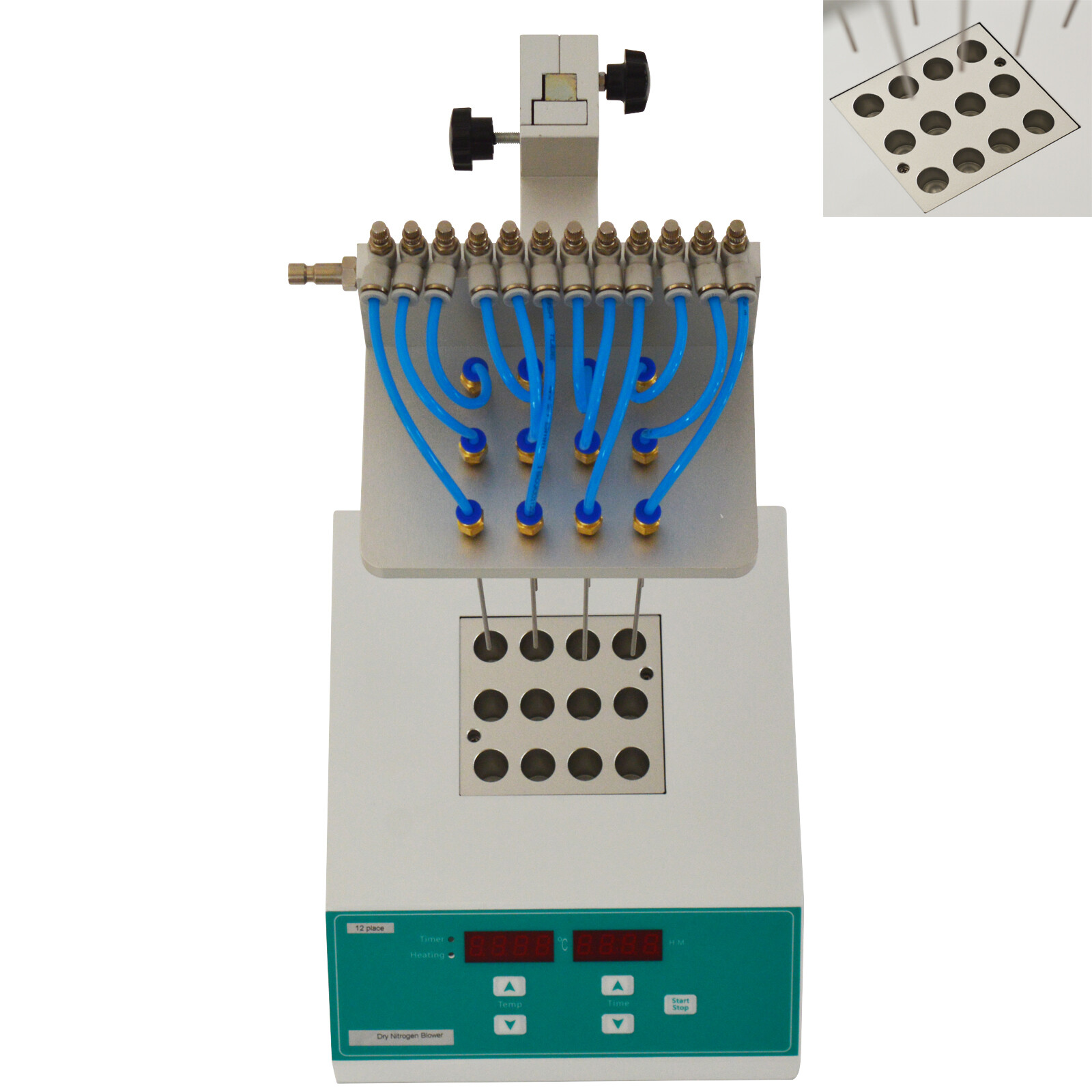 110V 50Hz/60Hz Sample Concentrator 12-Holes Dry Nitrogen Blower 200W Efficient