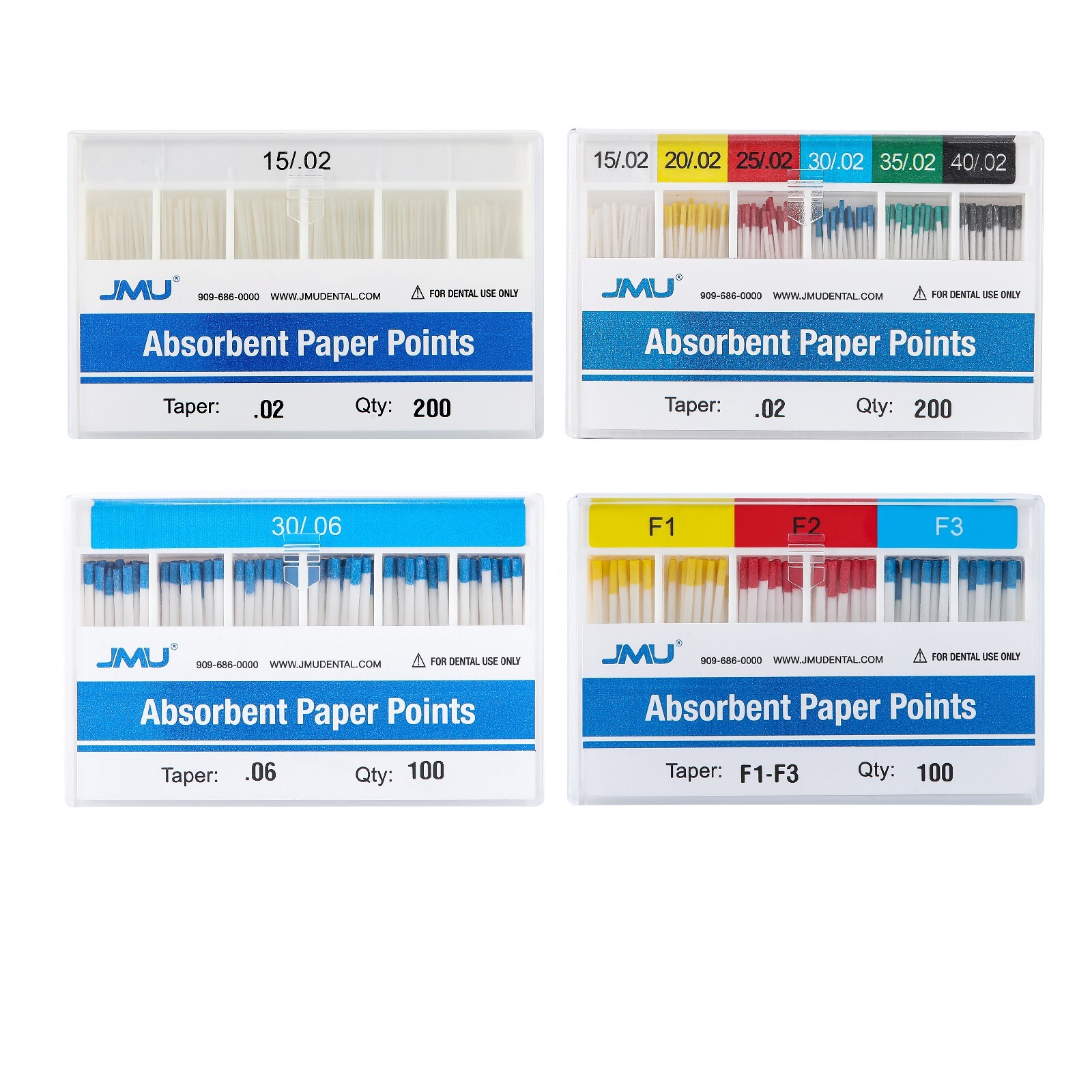 JMU Dental Absorbent Paper Points 100-1000Pcs 0.02/0.04/0.06