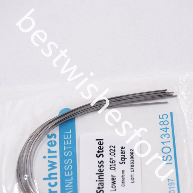 10x Dental Stainless Steel Orthodontic Rectangular Arch Wires Square 16*22 Lower