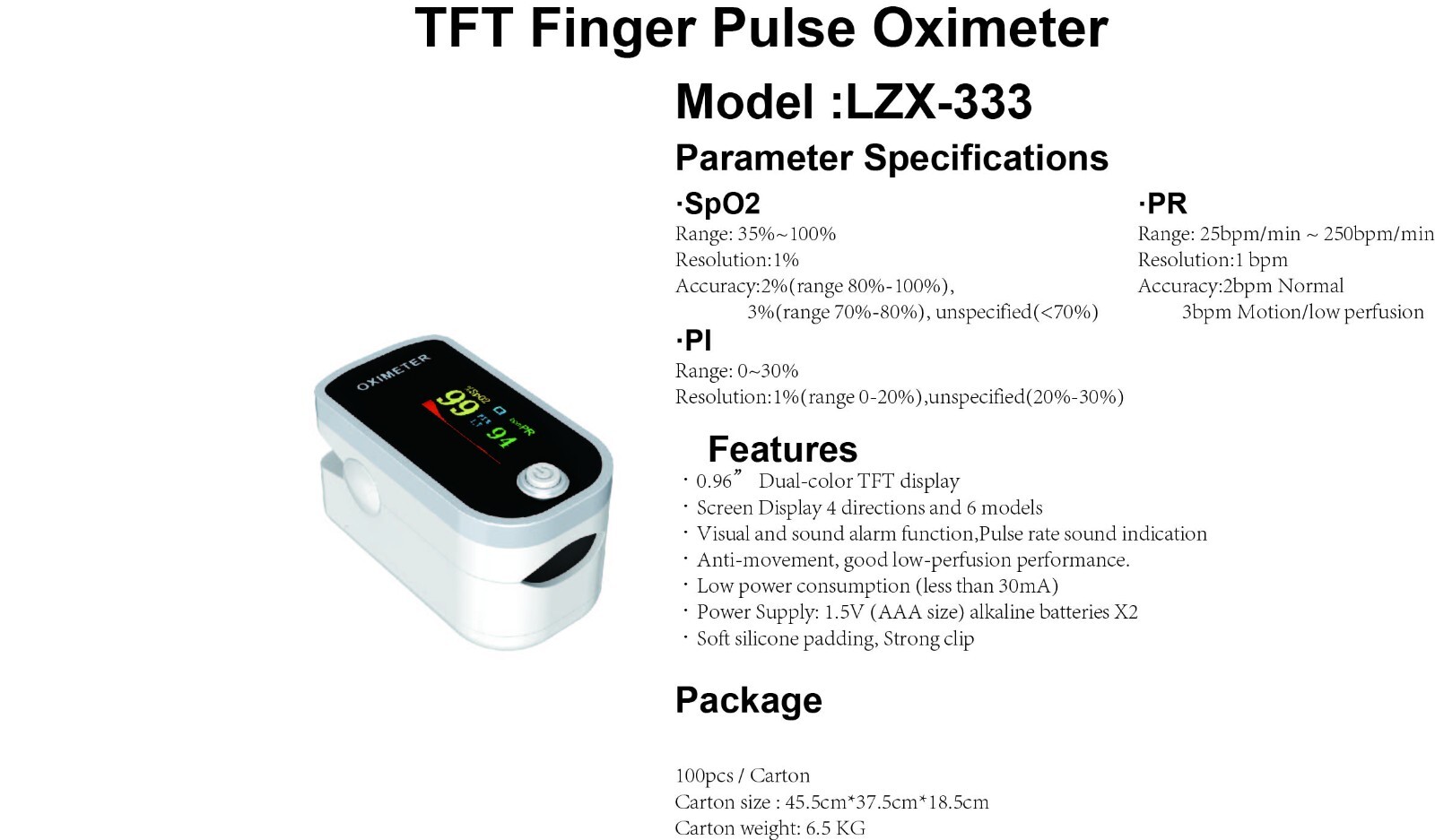 Fingertip OLED Pulse Oximeter Oxygen Saturation SpO₂ Heart Rate Monitor SPO2