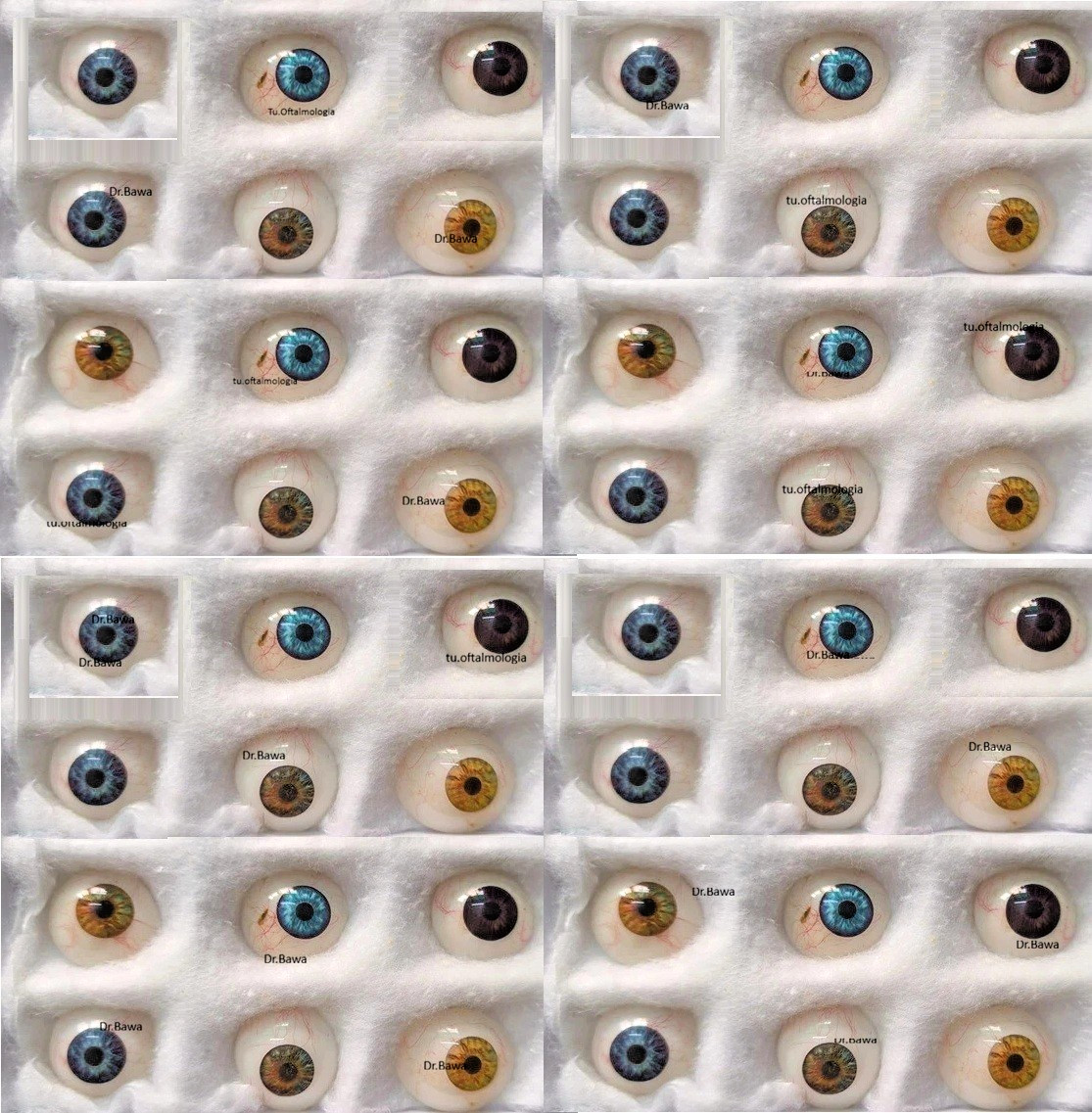 Dr Bawa Human Artificial Eyes Prosthetic Mixed Color 50 Pcs