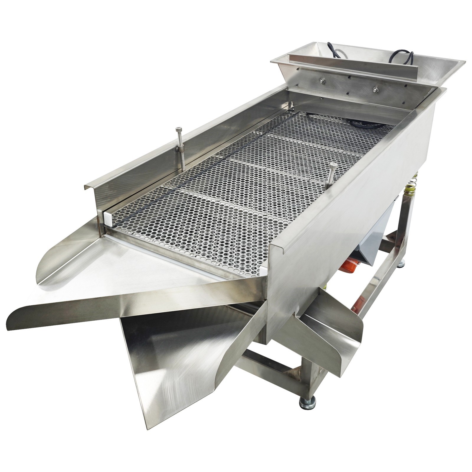 Stainless Three Layers Double Motor Linear Vibrating Screen 10mm+8mm+5mm Screen