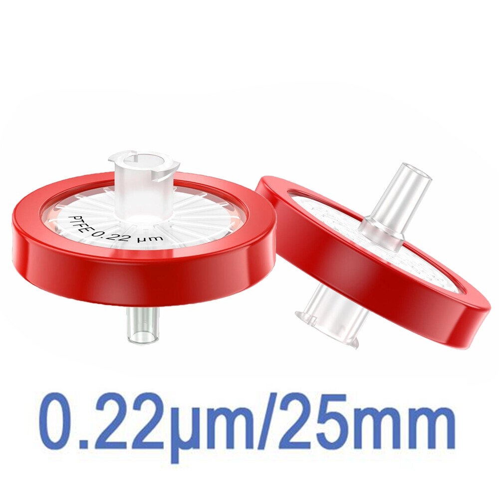 Simpure 500PCS PTFE Syringe Filters 25mm Diameter 0.22um Pore Size Hydrophobic