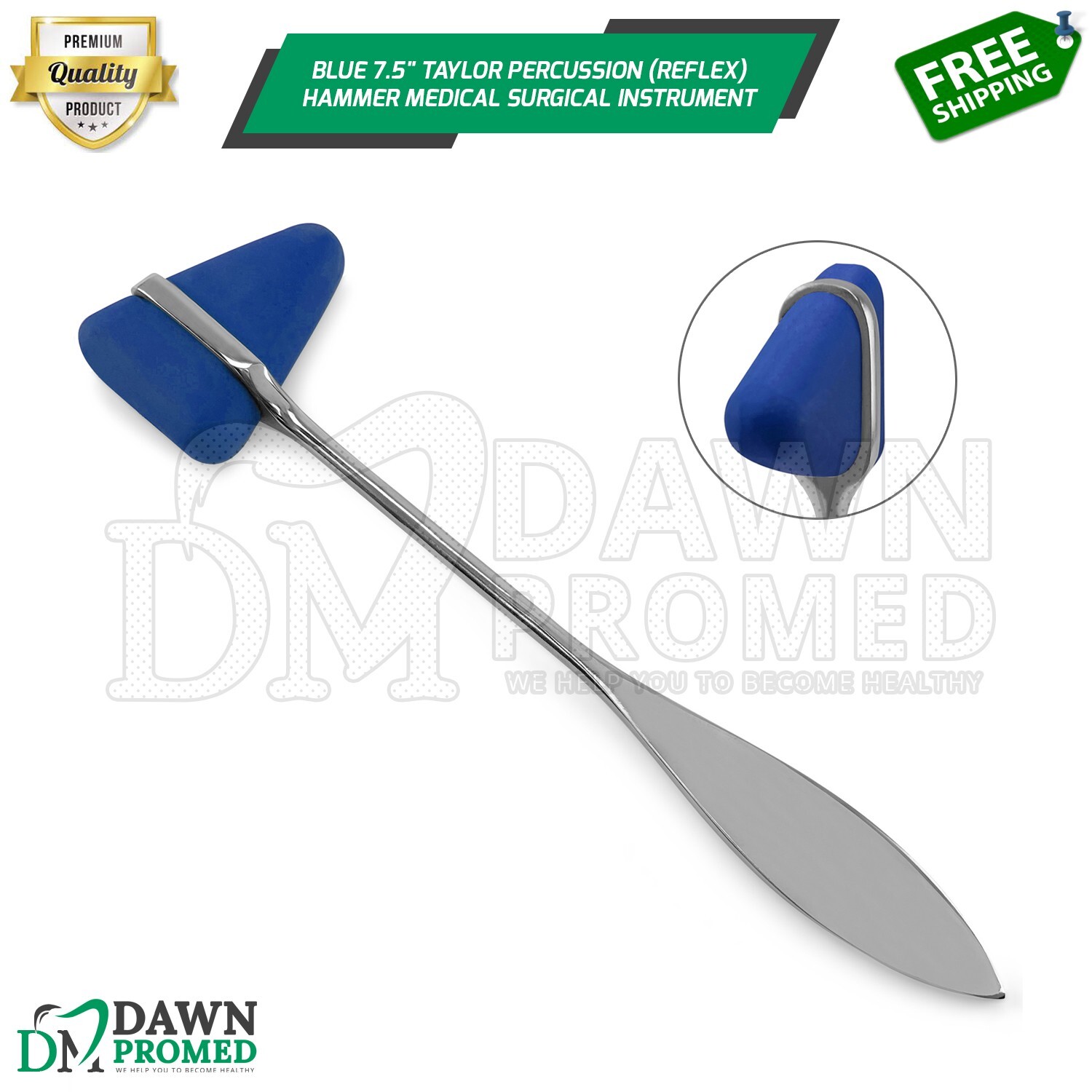 Blue 7.5″ Taylor Percussion (Reflex) Hammer Medical Surgical Inst German Grade