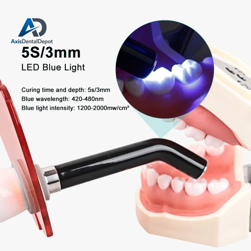 Wireless Dental Light Curing Machine 1s/2mm Resin Curing Light 800-2400mW/cm²