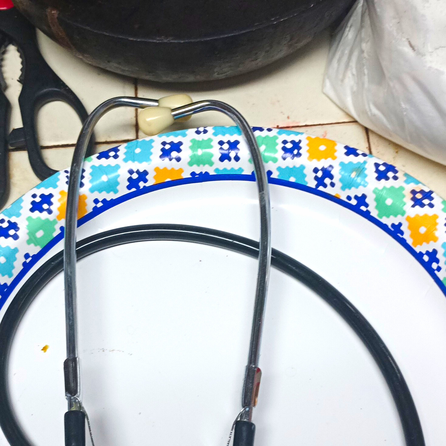 Black Acoustic Stethoscope Single Head (Diaphragm) with Silver Chestpiece