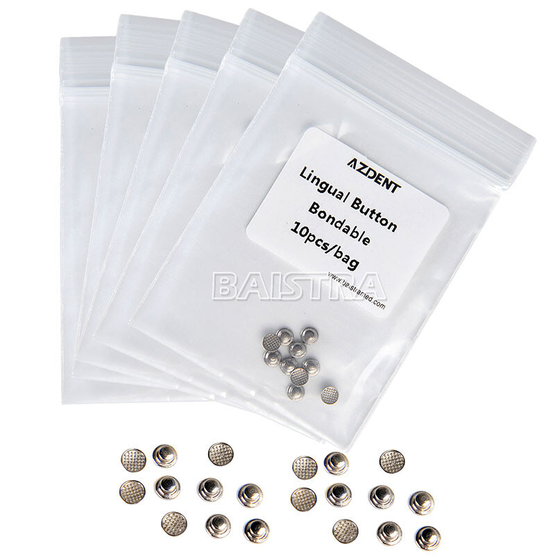 10X AZDENT Dental Orthodontic Lingual Button Bondable Round 10 Pcs/pack