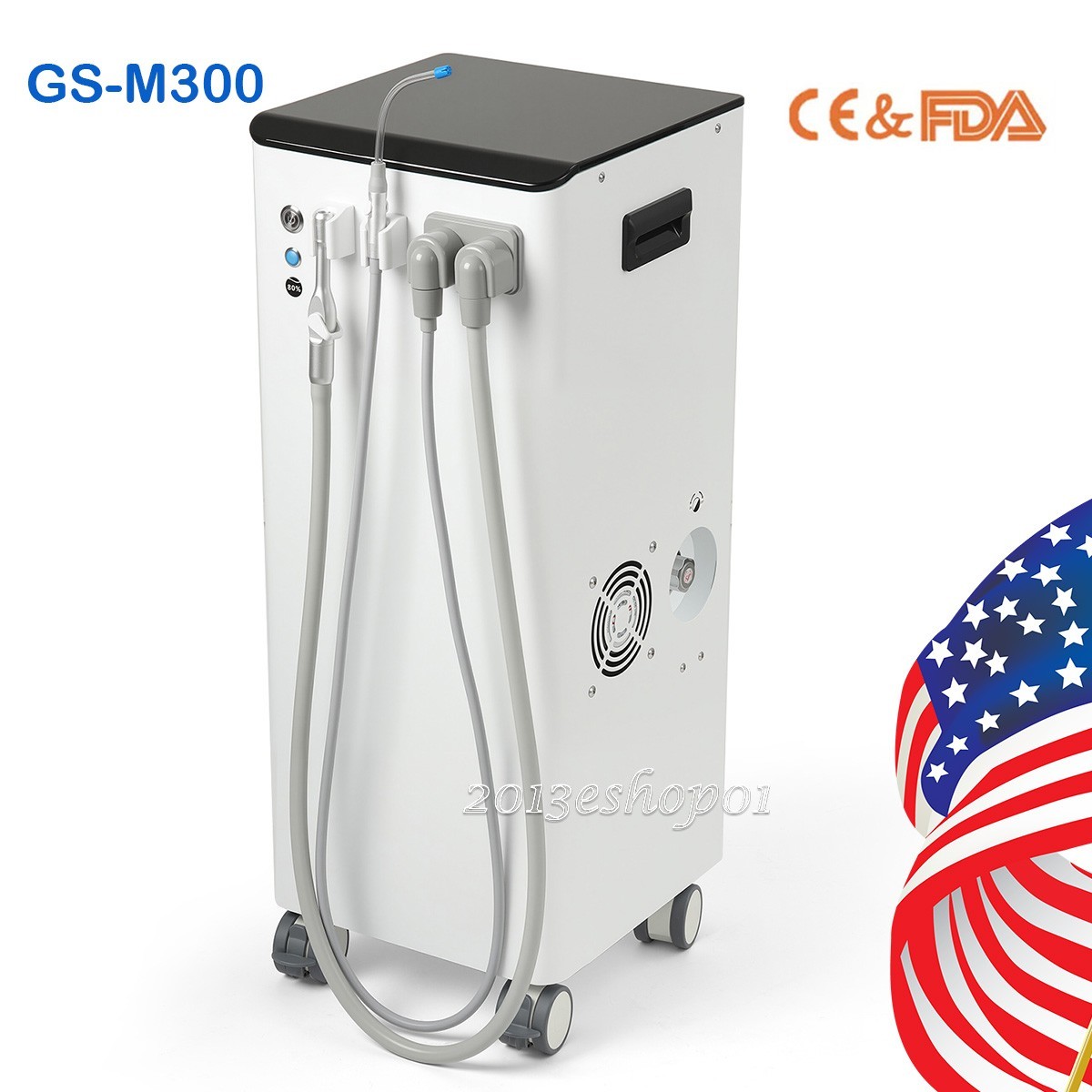 AZDENT Portable Dental Suction System Mobile Vacuum Pump Strong Suction FDA