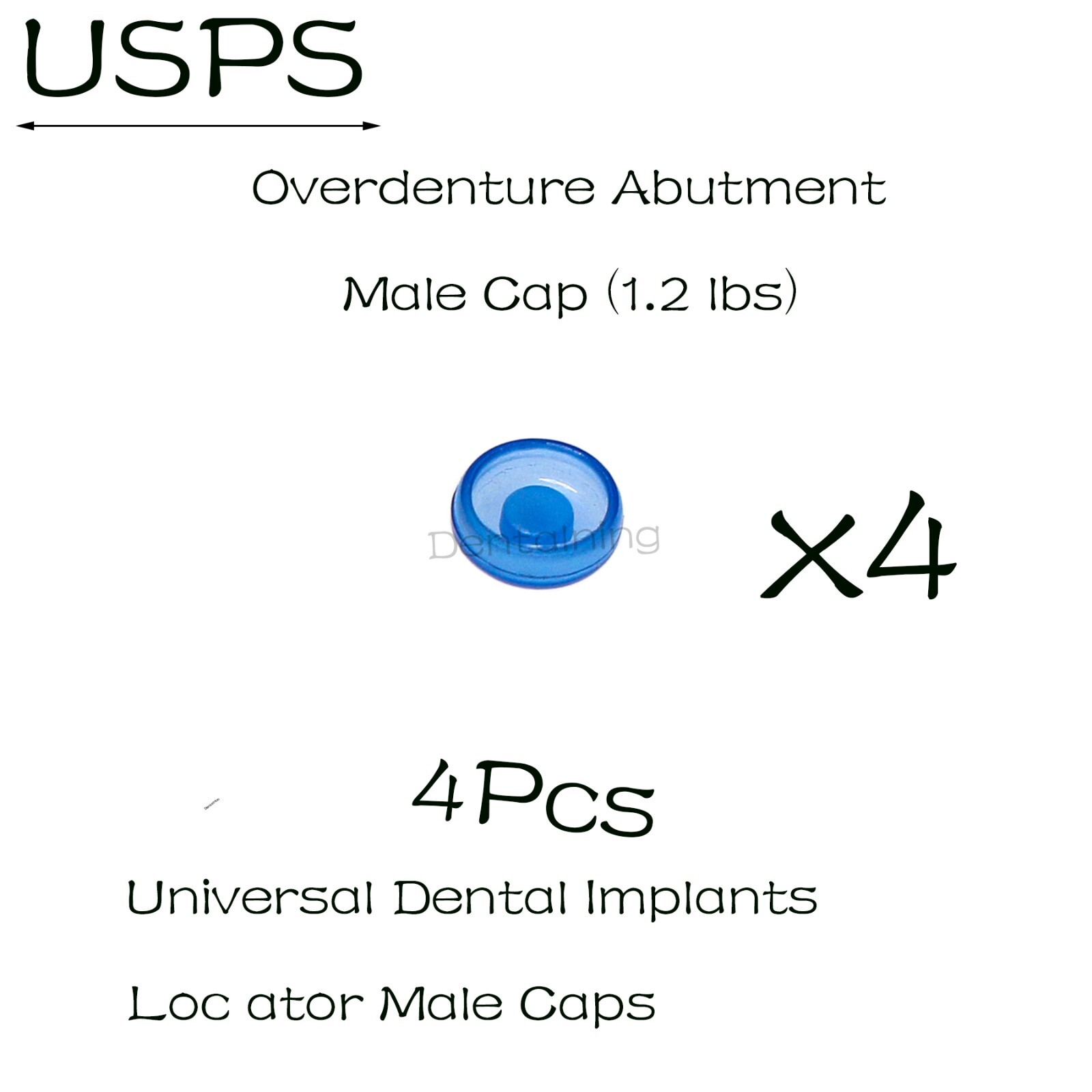 US Dental Attachment Locator Abutments Retention Caps Standard Blue 1.2lbs 4Pcs