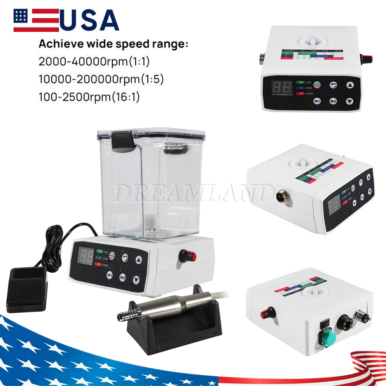 Dental LED Electric Motor System Micromotor & Water Tank For Practice UPS