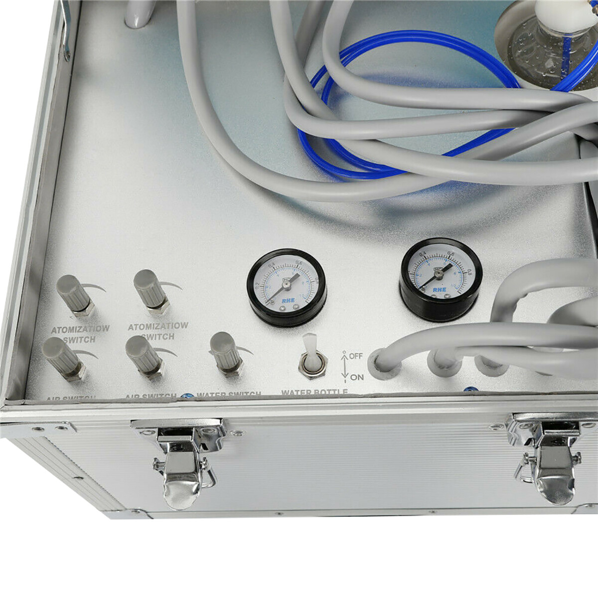 Dental Mobile Delivery Unit Rolling Box Air Compressor Suction+4 Holes 360W USA