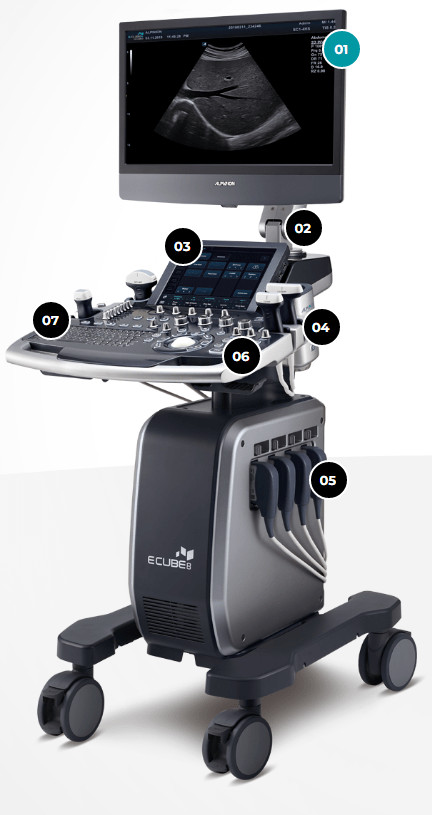 Alpinion ECUBE 8 Ultrasound | C1-6CT EC3-10T P1-5CT L3-12T