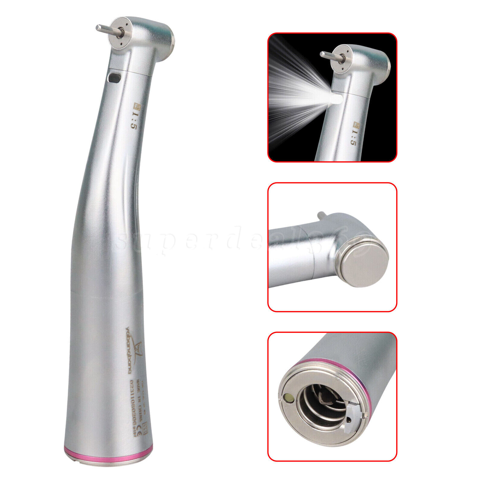 Dental LED E-generator High Speed Handpiece /1:5 Increasing Contra Angle ds