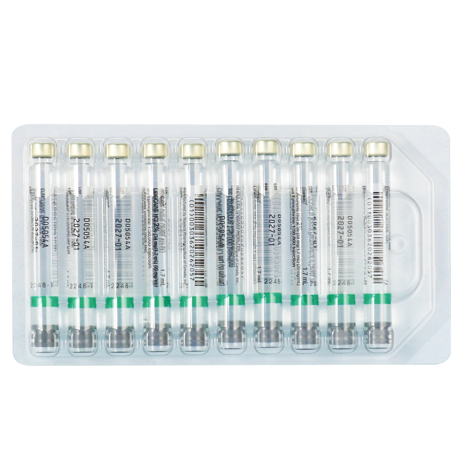 Cook-Waite Red 50 cartridges w/Epinephrine 1:100,000 HCl 2% Injectable Anest