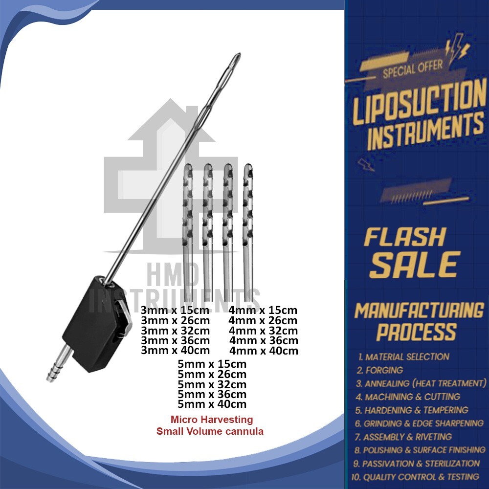 MicroAire-Style PAL Cannula – With Micro Harvesting Small Volume Pipe Style