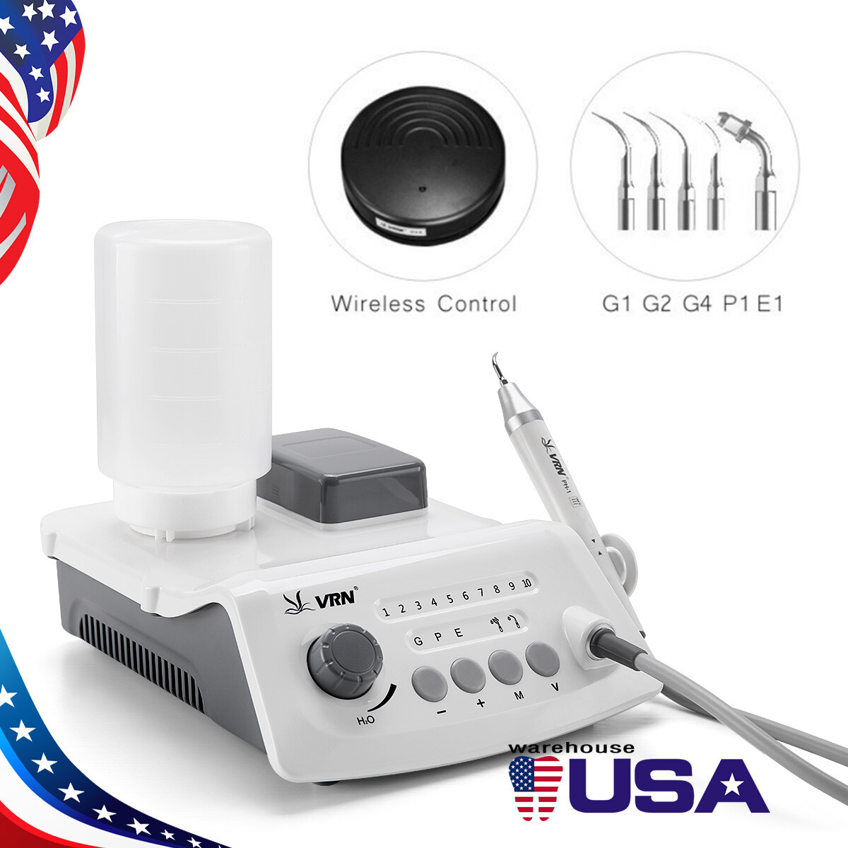 Dental Wireless Ultrasonic Scaler LED Handpiece /G1,G2,G4,P1,E1 Tips Original A8