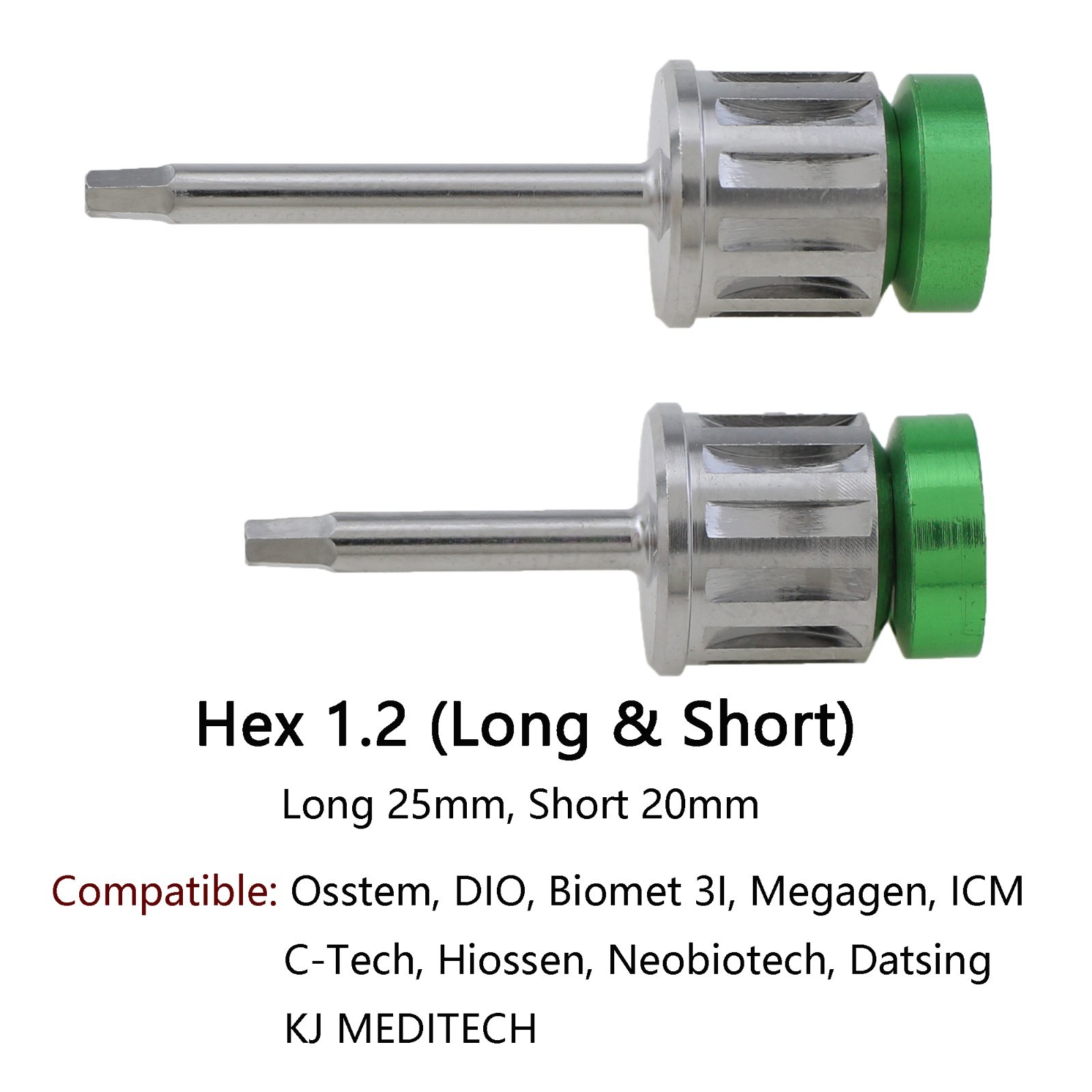 Implant Prosthetic Hex 1.2mm Screwdrivers Biomet 3i Driver Torque Wrench Adapter