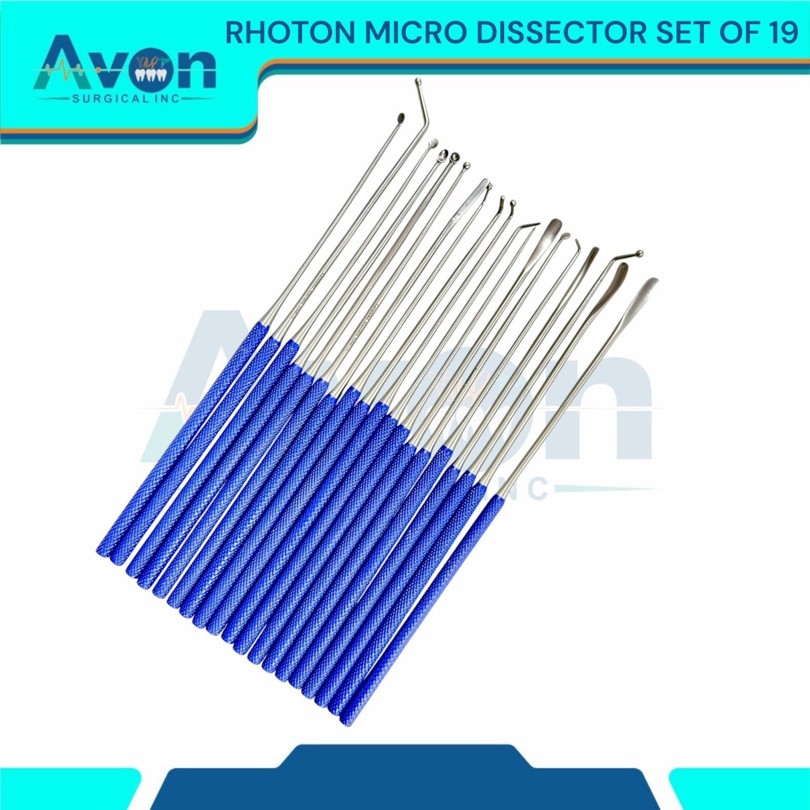 New Neurosurgical Expanded RHOTON MICRO Dissector Set Of 19 Surgical Instruments