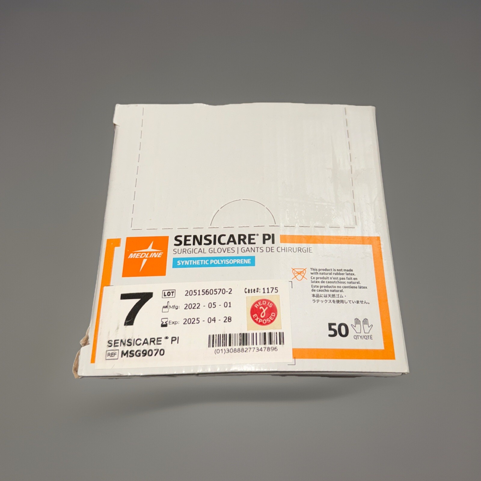 Medline Sensicare PI Surgical Gloves MSG9070 7 – 50 Count in Box