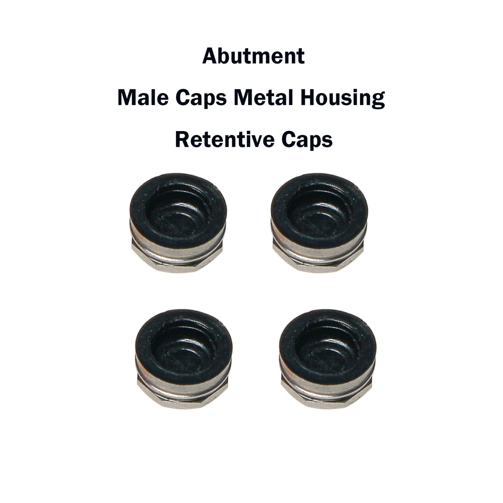 Universal Locator Processing Male Cap 4pcs/set PEEK Overdenture Retention Insert