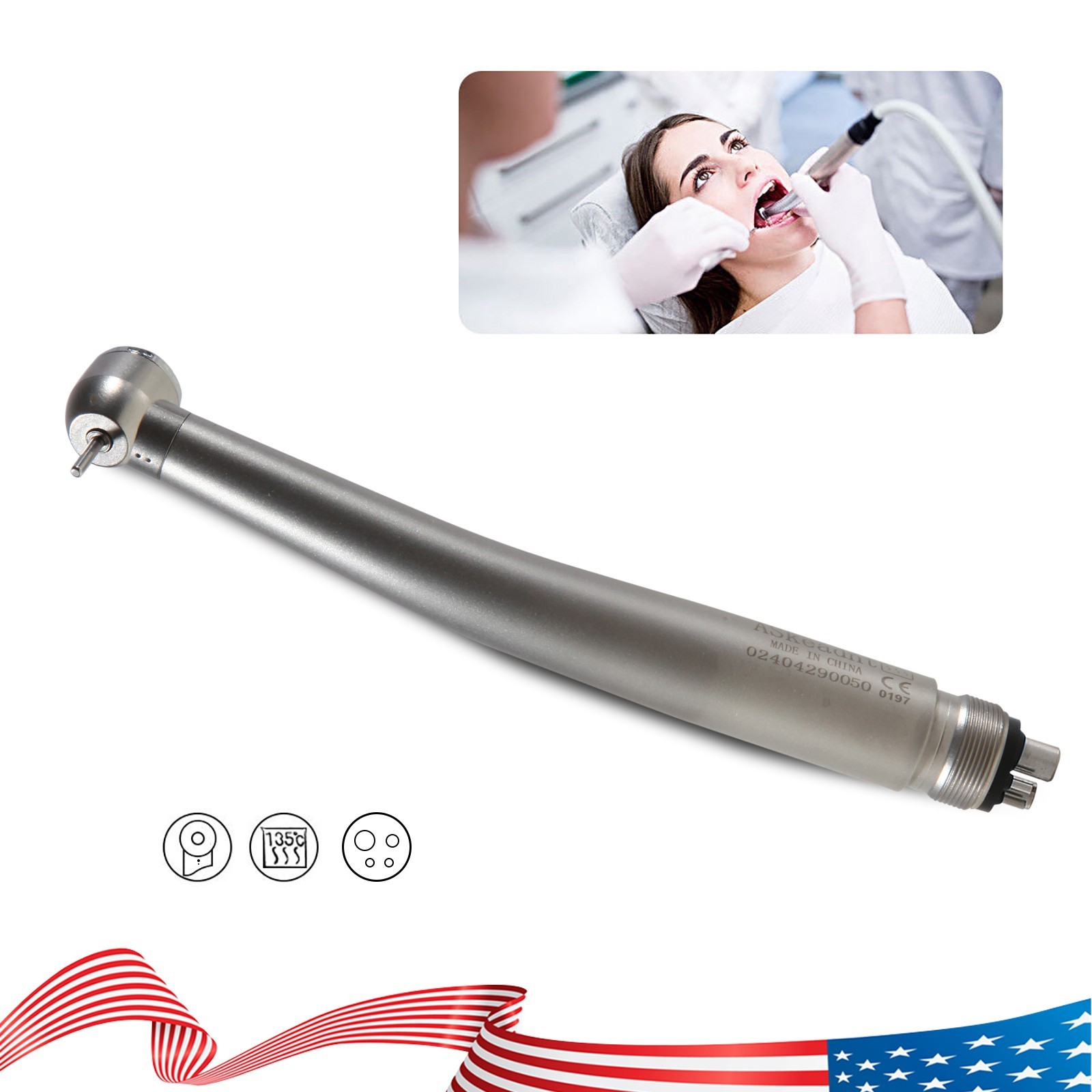 10* BURR Dental Fast High Speed Handpiece Push Turbine 4 Holes Fit NSK Pana Max