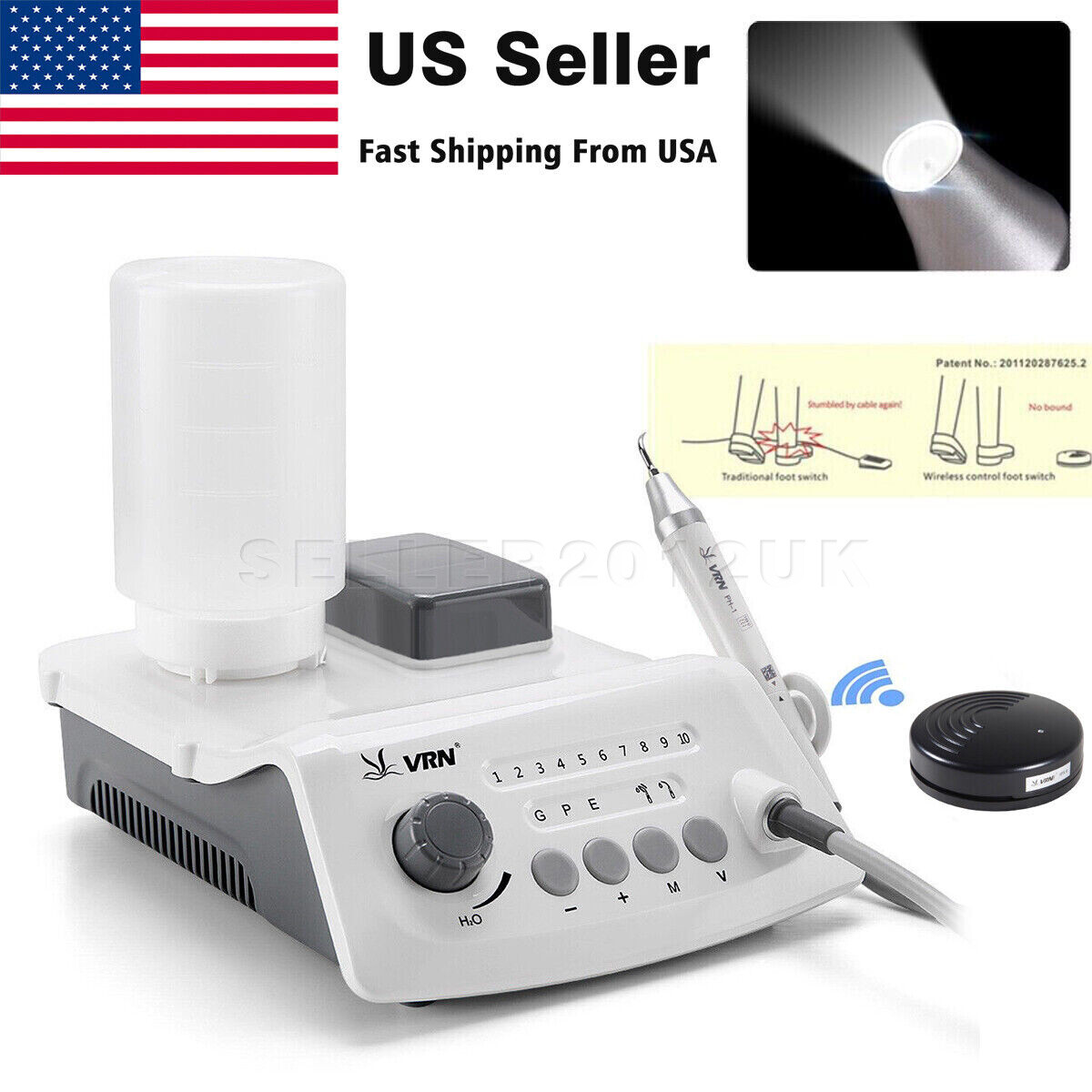 Woodpecker Style Dental LED Ultrasonic Scaler Scaling Perio Endo Handpiece+Tips