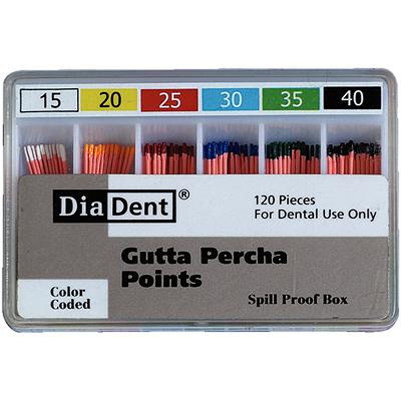 Endo Gutta Percha Points ISO Sized, Nonmarked, Spill-proof By Diadent (120/pk)