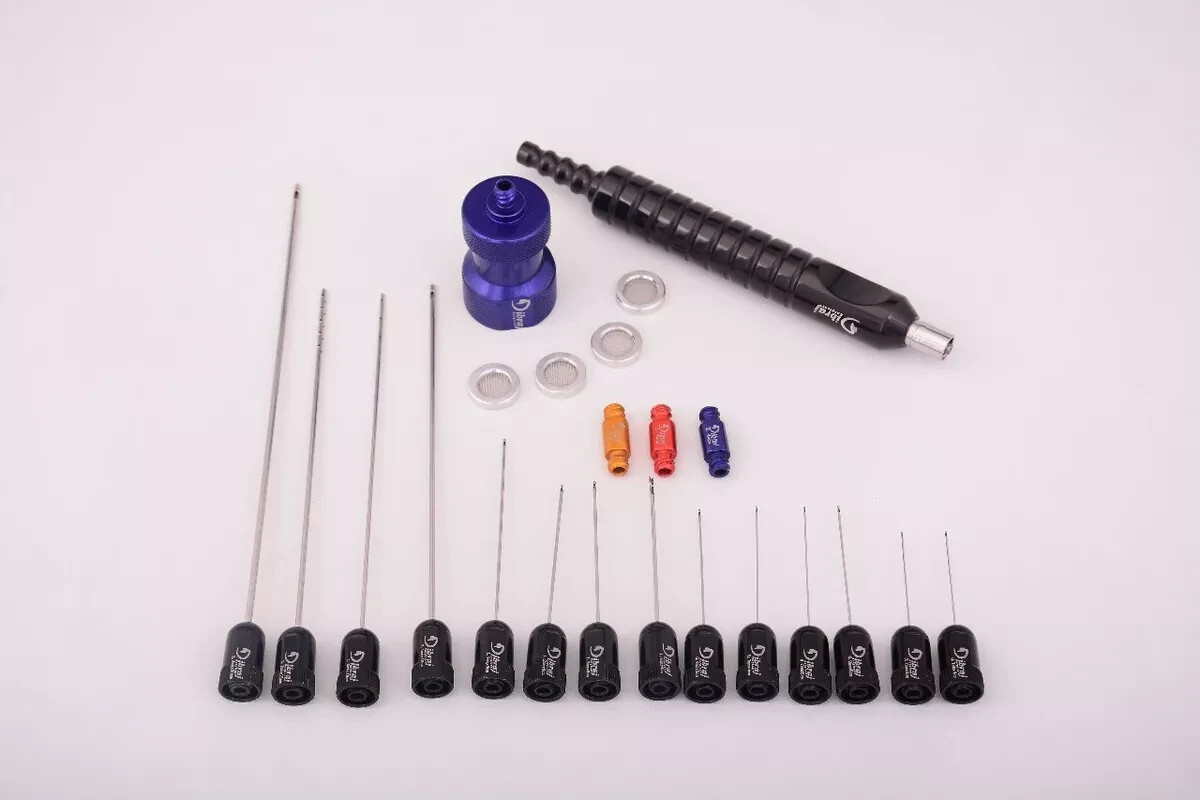 23 Pcs Tulip Type Super Luer lock Cannula Set Facial Fat Grafting Kit
