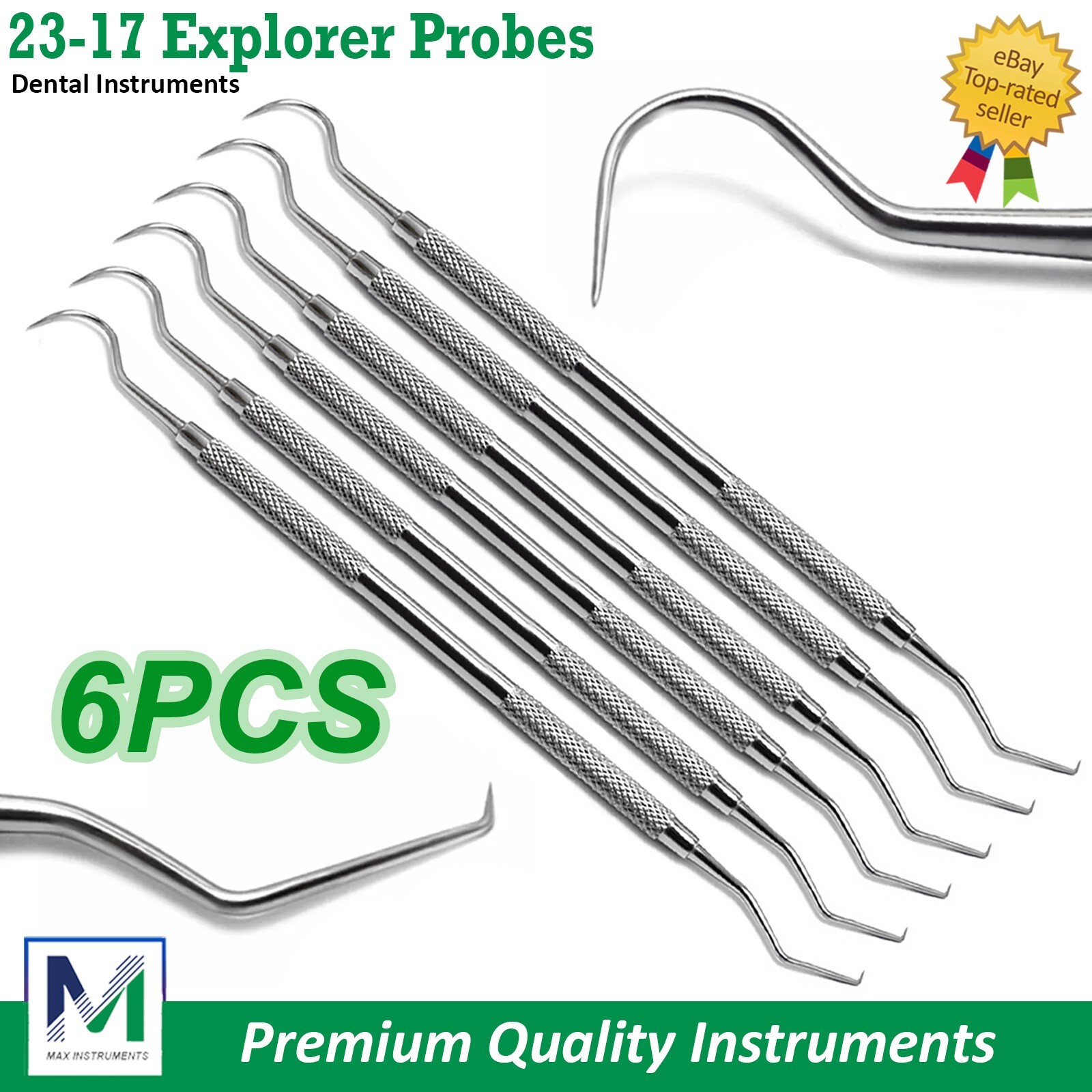 Dental Probe Explorer 23/17A Double Ended Diagnostic Instruments Lab 6PCS SET