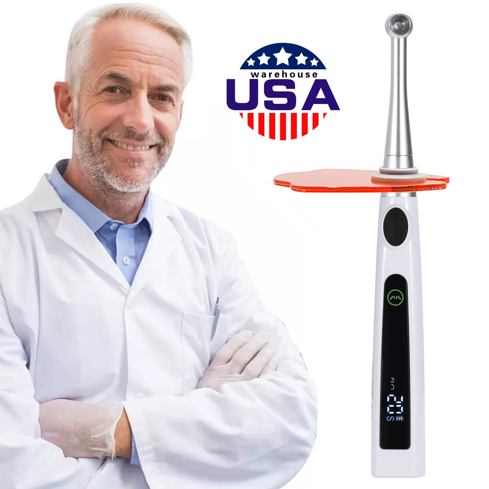5pcs Dental Wireless LED Cure Curing Light Lamp 2400mw 5W Tool Resin 1 Second