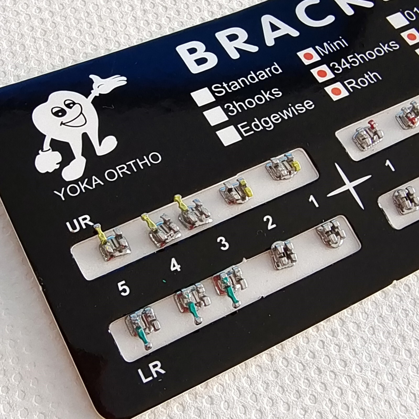 10 Packs YOKA Dental Orthodontic Metal Brackets Braces Mini Roth.022 Hooks 345