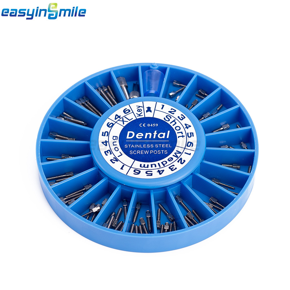 120pc Dental Screw Post Endodontic stainless Steel Conical Post Assort Kit 2*Key